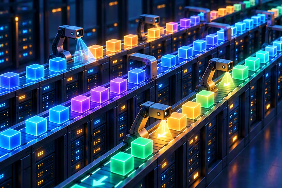 Parallel conveyor logs of numbered message blocks replicated across servers with consumers reading at different positions