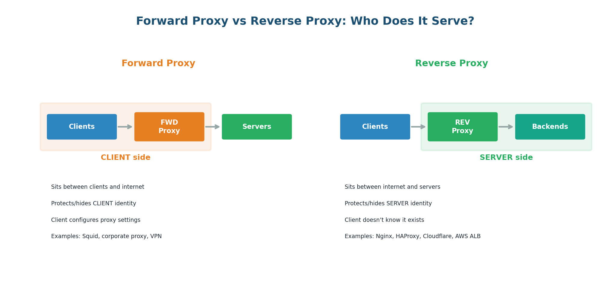 Forward vs Reverse Proxy comparison