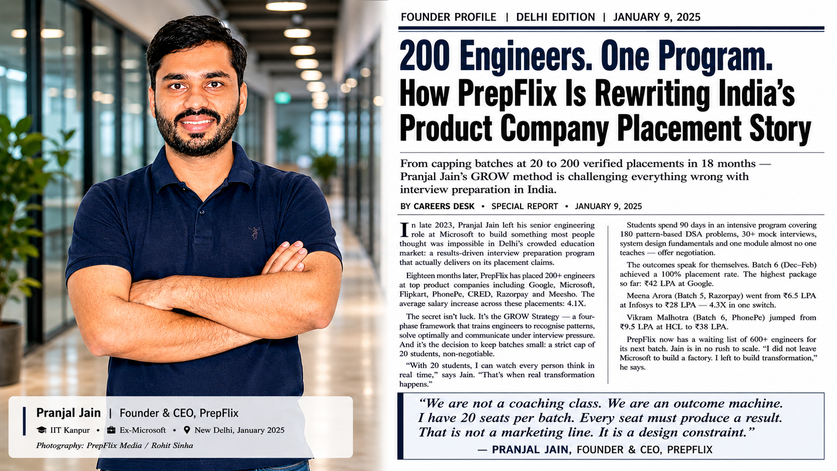 PrepFlix Founder Profile Ex-Microsoft IIT Kanpur